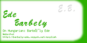 ede barbely business card
